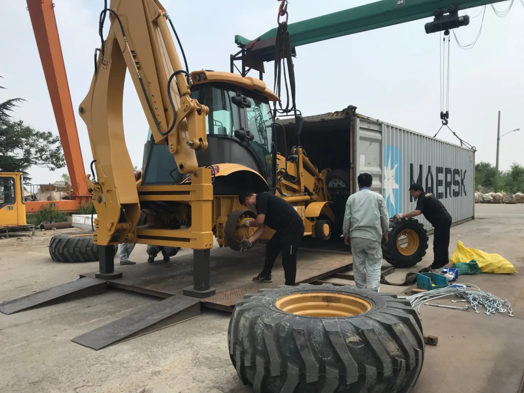 Asg388 4X4 Compact Tractor with Loader and Backhoe with Backhoe Loader Cabin Hydraulic Distributor Backhoe Loader